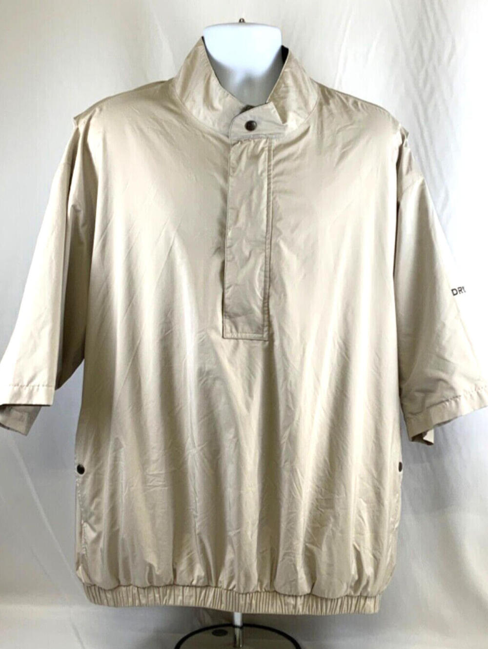 EUC Dry Joys by Foot Joy Beige Lined Half Sleeve Wind Jacket XL